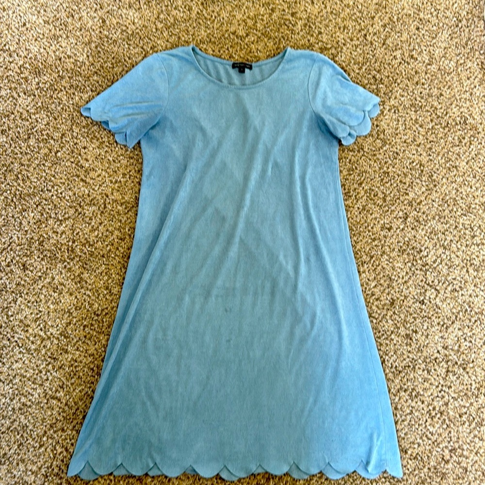 Blue Scalloped Dress